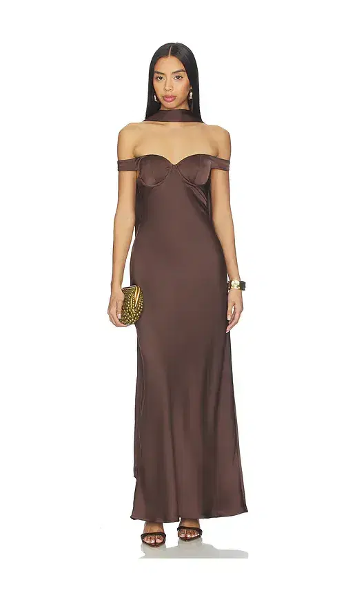 Runaway The Label Raphaella Off Shoulder Maxi Dress