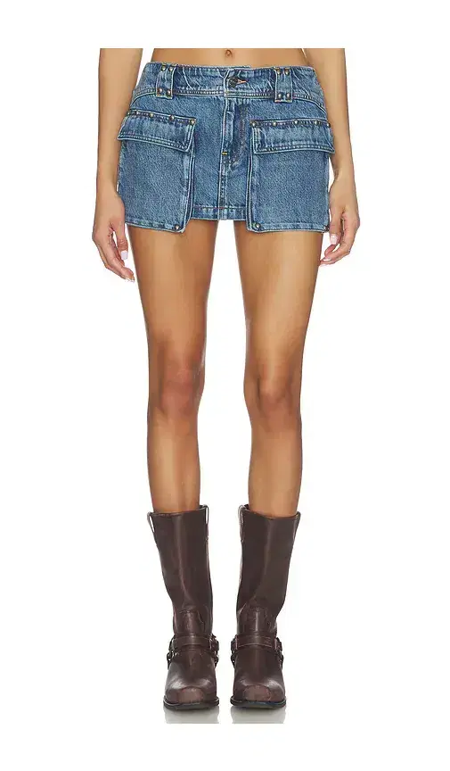 Free People x We The Free Hera Studded Denim Mini Skirt
