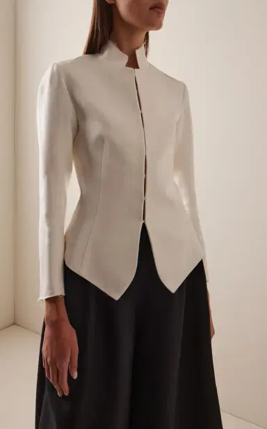 The Row Brianda Raw-Edge Linen Jacket | Thumbnail 4 The Row Brianda Raw-Edge Linen Jacket | Thumbnail 4