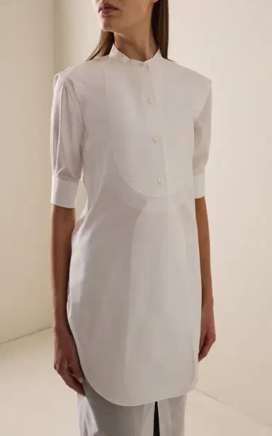The Row Elaris Cotton Poplin Bib Shirt | Thumbnail 2 The Row Elaris Cotton Poplin Bib Shirt | Thumbnail 2