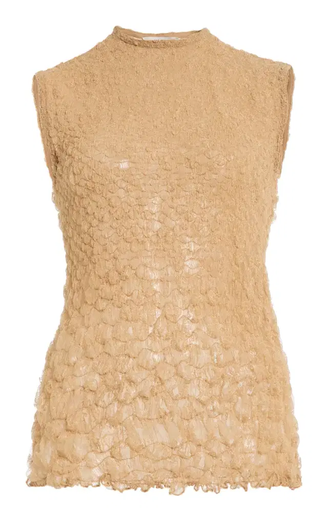 The Row Luma Textured Lace Tank Top
