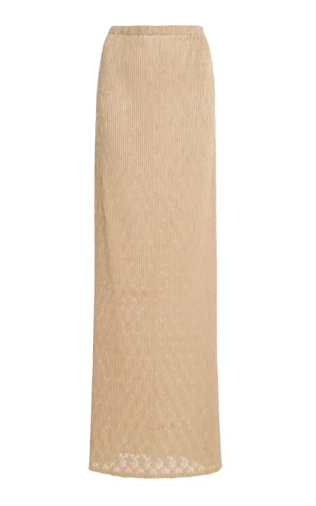 The Row Bandi Plissé Lace Maxi Skirt