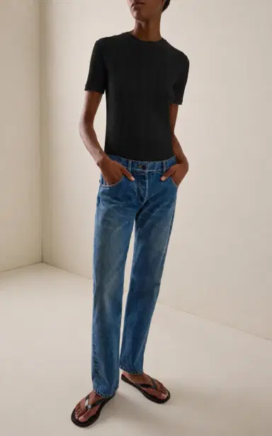 The Row Etina Ribbed Cotton T-Shirt | Thumbnail 3 The Row Etina Ribbed Cotton T-Shirt | Thumbnail 3