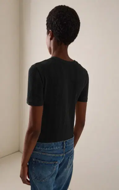 The Row Etina Ribbed Cotton T-Shirt | Thumbnail 5 The Row Etina Ribbed Cotton T-Shirt | Thumbnail 5