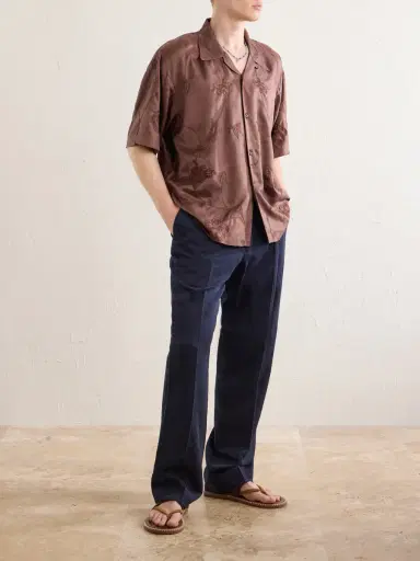 Kardo Rohit Convertible-Collar Floral-Embroidered Silk-Satin Shirt - Men | Thumbnail 2
