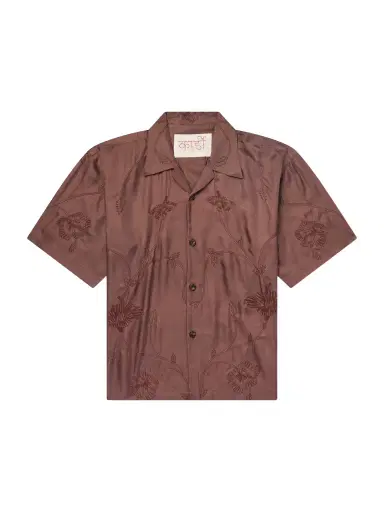 Kardo Rohit Convertible-Collar Floral-Embroidered Silk-Satin Shirt - Men | Thumbnail 1