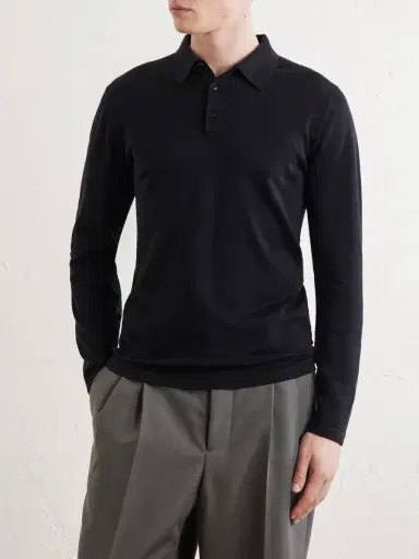 Sunspel Sea Island Cotton Polo Shirt - Men | Thumbnail 3 Sunspel Sea Island Cotton Polo Shirt - Men | Thumbnail 3