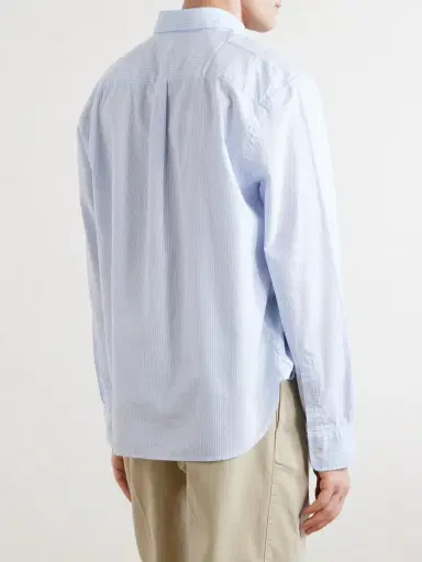 OFFICINE GÉNÉRALE Striped Cotton Oxford Shirt - Men | Thumbnail 4 OFFICINE GÉNÉRALE Striped Cotton Oxford Shirt - Men | Thumbnail 4