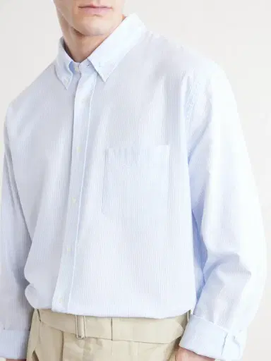 OFFICINE GÉNÉRALE Striped Cotton Oxford Shirt - Men | Thumbnail 5 OFFICINE GÉNÉRALE Striped Cotton Oxford Shirt - Men | Thumbnail 5