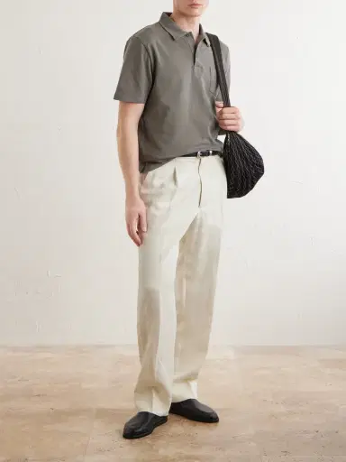 Sunspel Riviera Cotton-Mesh Polo Shirt - Men | Thumbnail 2 Sunspel Riviera Cotton-Mesh Polo Shirt - Men | Thumbnail 2