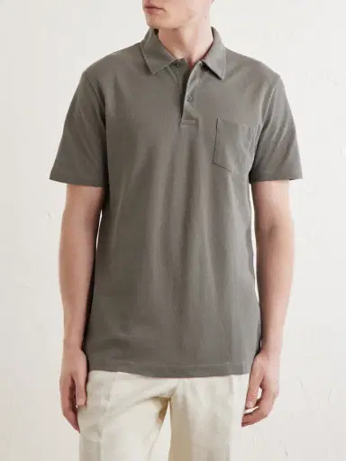 Sunspel Riviera Cotton-Mesh Polo Shirt - Men | Thumbnail 3 Sunspel Riviera Cotton-Mesh Polo Shirt - Men | Thumbnail 3
