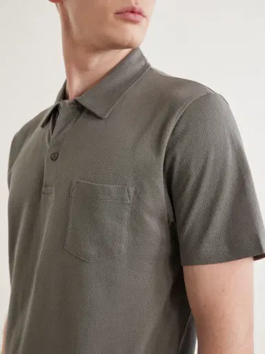 Sunspel Riviera Cotton-Mesh Polo Shirt - Men | Thumbnail 5 Sunspel Riviera Cotton-Mesh Polo Shirt - Men | Thumbnail 5