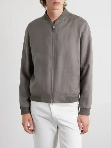 Zegna Oasi Linen Bomber Jacket - Men | Thumbnail 3