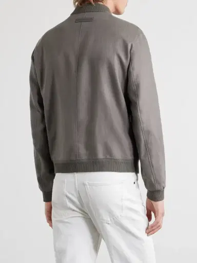 Zegna Oasi Linen Bomber Jacket - Men | Thumbnail 4