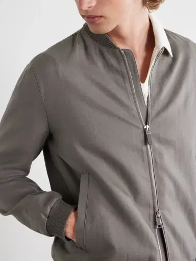 Zegna Oasi Linen Bomber Jacket - Men | Thumbnail 5