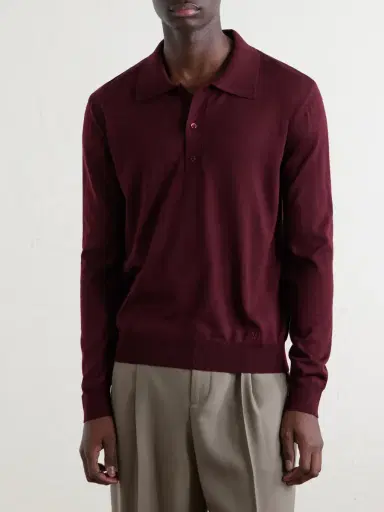 Valentino Garavani Logo-Embroidered Virgin Wool Polo Shirt - Men | Thumbnail 3 Valentino Garavani Logo-Embroidered Virgin Wool Polo Shirt - Men | Thumbnail 3