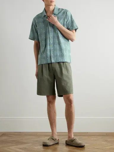 Folk Assembly Wide-Leg Cotton-Blend Shorts - Men | Thumbnail 2 Folk Assembly Wide-Leg Cotton-Blend Shorts - Men | Thumbnail 2