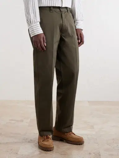 Drake's Straight-Leg Peached Cotton-Twill Trousers - Men | Thumbnail 3