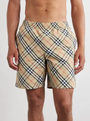 Burberry Treston Straight-Leg Mid-Length Checked Swim Shorts - Men | Thumbnail 2