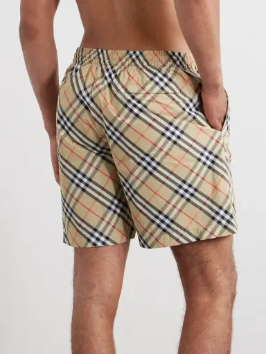 Burberry Treston Straight-Leg Mid-Length Checked Swim Shorts - Men | Thumbnail 3