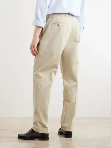 OFFICINE GÉNÉRALE Straight-Leg Pleated Cotton-Twill Chinos - Men | Thumbnail 4