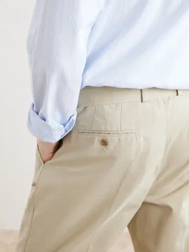OFFICINE GÉNÉRALE Straight-Leg Pleated Cotton-Twill Chinos - Men | Thumbnail 5