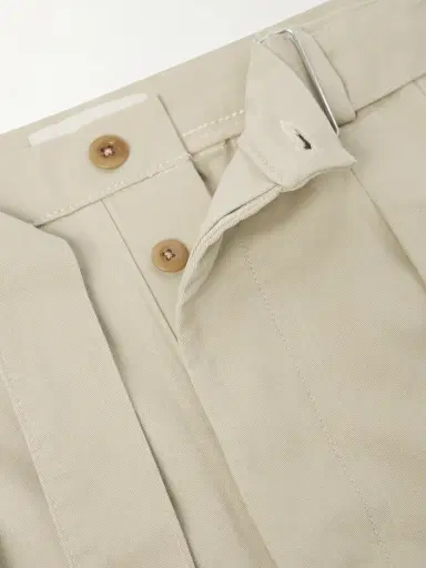OFFICINE GÉNÉRALE Straight-Leg Pleated Cotton-Twill Chinos - Men | Thumbnail 6