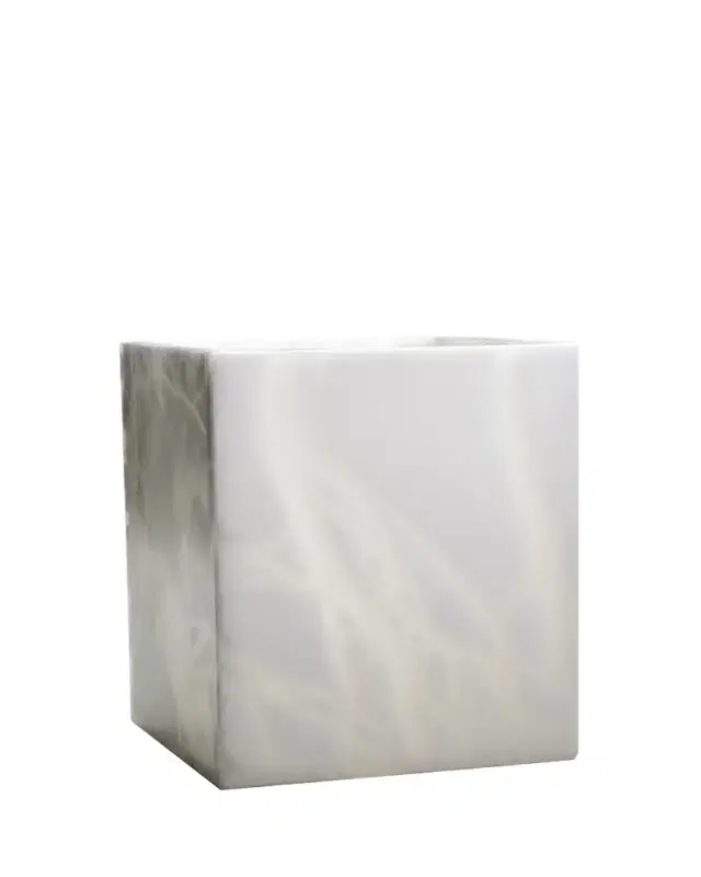 Labrazel Alisa Alabaster Wastebasket, White