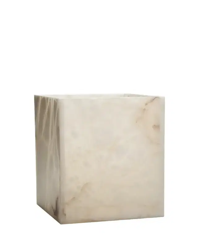 Labrazel Alisa Alabaster Wastebasket, Cream