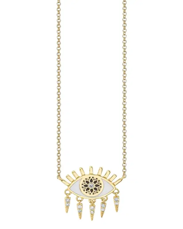 Sydney Evan 18In Necklace With Kaleidoscope Fringe Evil Eye Necklace