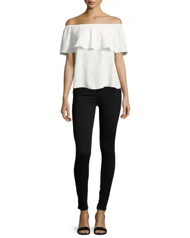 7 for all mankind High-Waist Skinny Jeans, Slim Illusion Luxe Black | Thumbnail 4 7 for all mankind High-Waist Skinny Jeans, Slim Illusion Luxe Black | Thumbnail 4