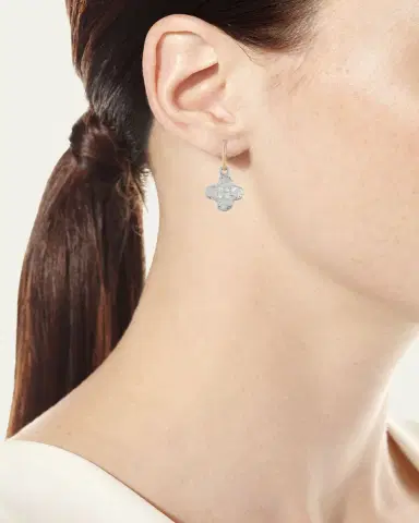 Lee Brevard Tiny Old Money Cruz Single Earring with Stones | Thumbnail 2