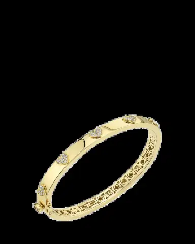 Sydney Evan 14k Gold Heart Bangle | Thumbnail 2 Sydney Evan 14k Gold Heart Bangle | Thumbnail 2