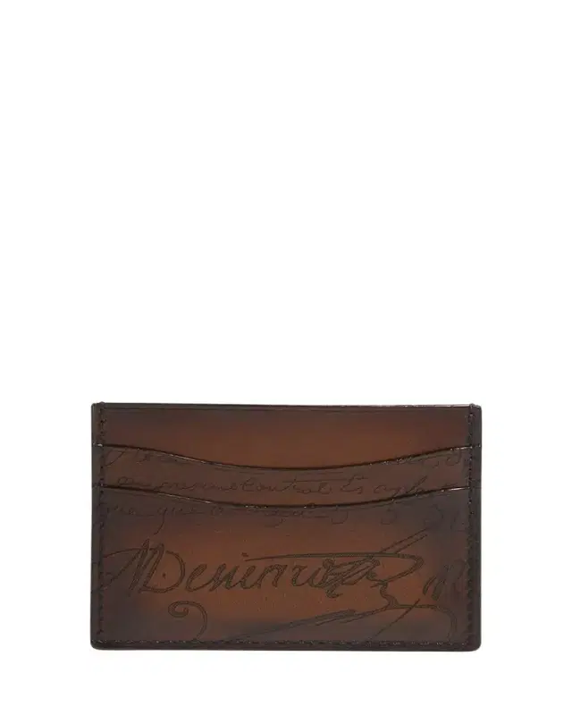 Men's Bambou Scritto Leather Card Case