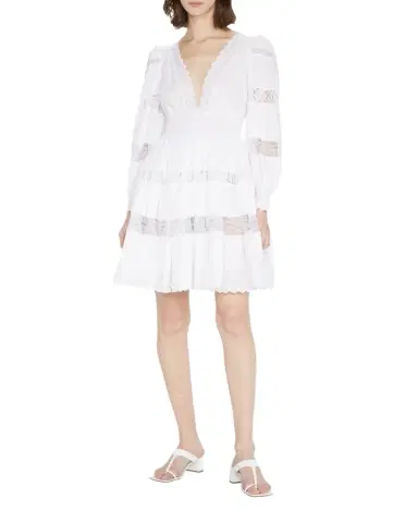 Dolce & Gabbana Lace Panel Smocked Fit-&-Flare Dress | Thumbnail 1 Dolce & Gabbana Lace Panel Smocked Fit-&-Flare Dress | Thumbnail 1