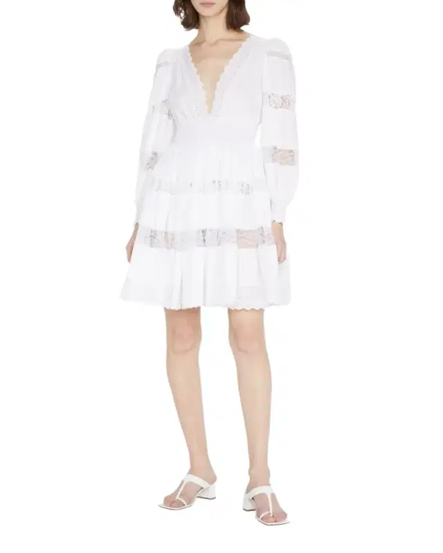 Dolce & Gabbana Lace Panel Smocked Fit-&-Flare Dress