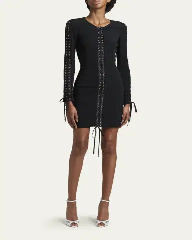 Dolce & Gabbana Lace-Up Cady Body-Con Mini Dress | Thumbnail 2