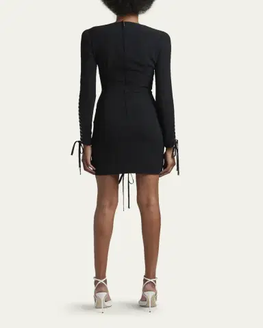 Dolce & Gabbana Lace-Up Cady Body-Con Mini Dress | Thumbnail 3