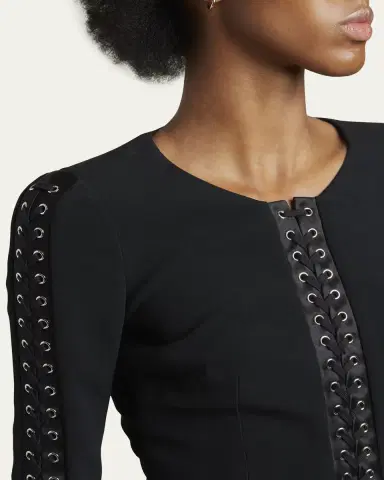 Dolce & Gabbana Lace-Up Cady Body-Con Mini Dress | Thumbnail 5
