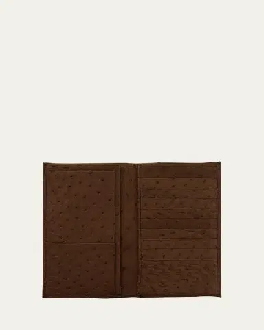 Abas Men's Matte Ostrich Leather Coat Wallet | Thumbnail 2 Abas Men's Matte Ostrich Leather Coat Wallet | Thumbnail 2