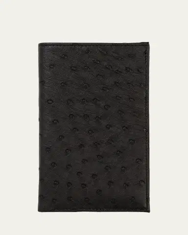 Abas Men's Matte Ostrich Leather Coat Wallet | Thumbnail 3 Abas Men's Matte Ostrich Leather Coat Wallet | Thumbnail 3