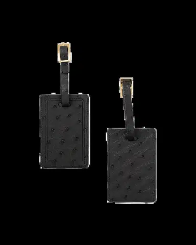Abas Ostrich Leather Luggage Tag, Set of 2 | Thumbnail 2