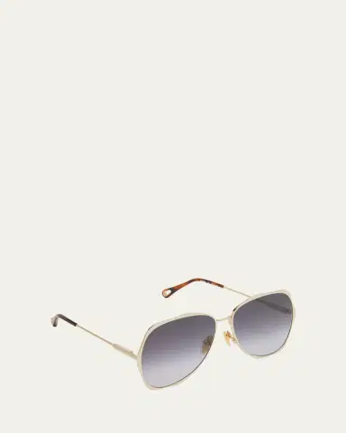 Chloé Golden Tortoiseshell Metal Aviator Sunglasses | Thumbnail 6 Chloé Golden Tortoiseshell Metal Aviator Sunglasses | Thumbnail 6