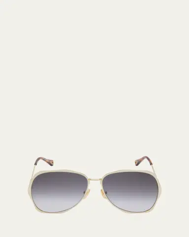 Chloé Golden Tortoiseshell Metal Aviator Sunglasses | Thumbnail 8 Chloé Golden Tortoiseshell Metal Aviator Sunglasses | Thumbnail 8