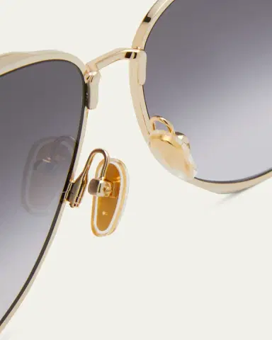 Chloé Golden Tortoiseshell Metal Aviator Sunglasses | Thumbnail 10 Chloé Golden Tortoiseshell Metal Aviator Sunglasses | Thumbnail 10
