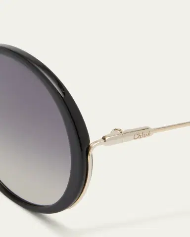 Chloé Oversized Round Acetate and Metal Sunglasses | Thumbnail 4