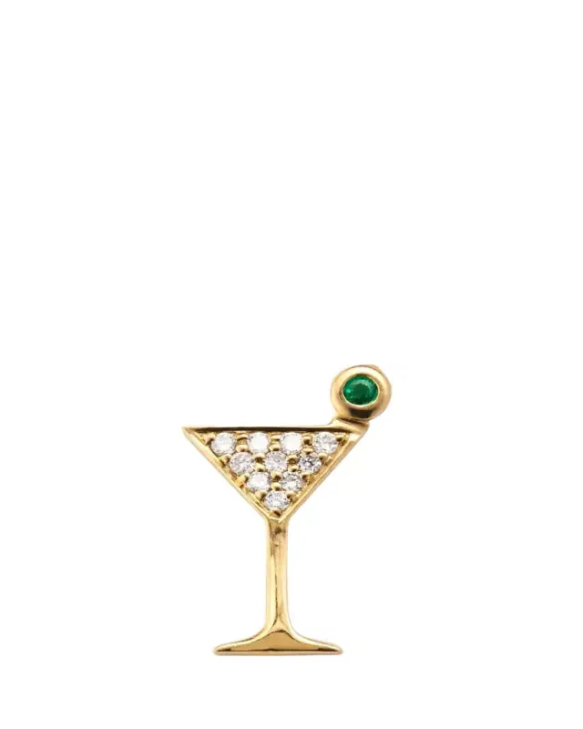 Sydney Evan 14K Yellow Gold Small Martini Glass Diamond Stud Earrings
