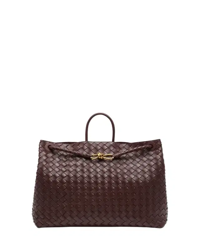 Andiamo Large Intreccio Lambskin Top-Handle Bag