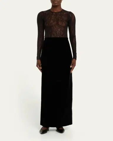 WARDROBE.NYC Lace Long-Sleeve Bodysuit | Thumbnail 2