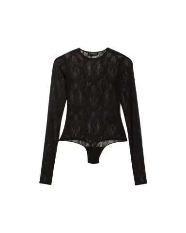WARDROBE.NYC Lace Long-Sleeve Bodysuit | Thumbnail 1
